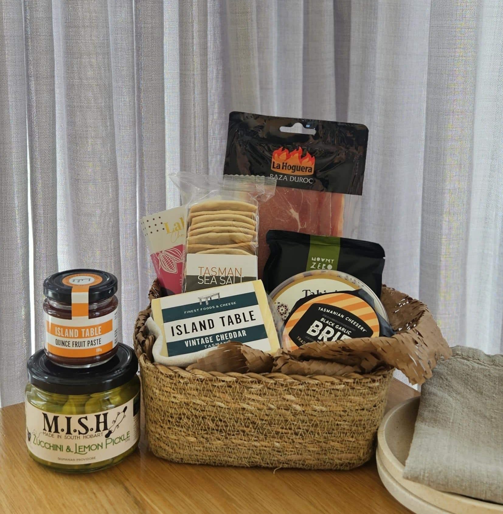 A hamper filled with snacks